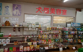 犬・猫美容室の看板が目印です